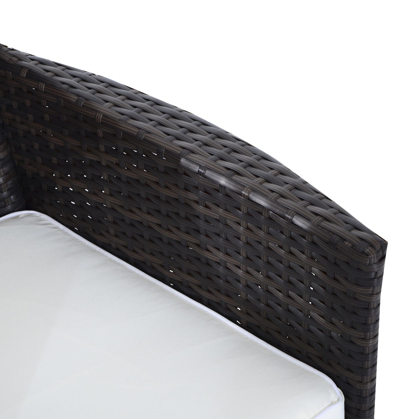 Garden Rattan 2 Seater Companion Seat Wicker Love Seat Weave Partner Bench w/ Cushions Patio Outdoor Furniture (Brown)