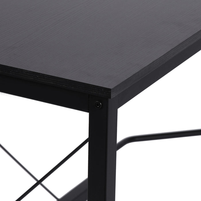 Corner Gaming Desk L-Shape Computer PC Workstation Home Office Three Worktop Writing Table 76x150cm Black