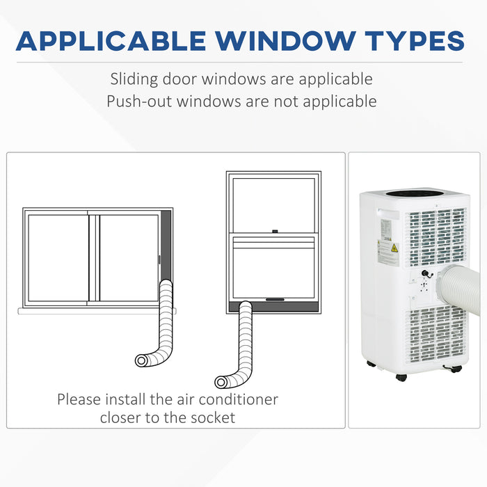 10000 BTU Air Conditioner Portable AC Unit for Cooling Dehumidifying Ventilating with Remote Controller, LED Display, Timer, for Bedroom, White