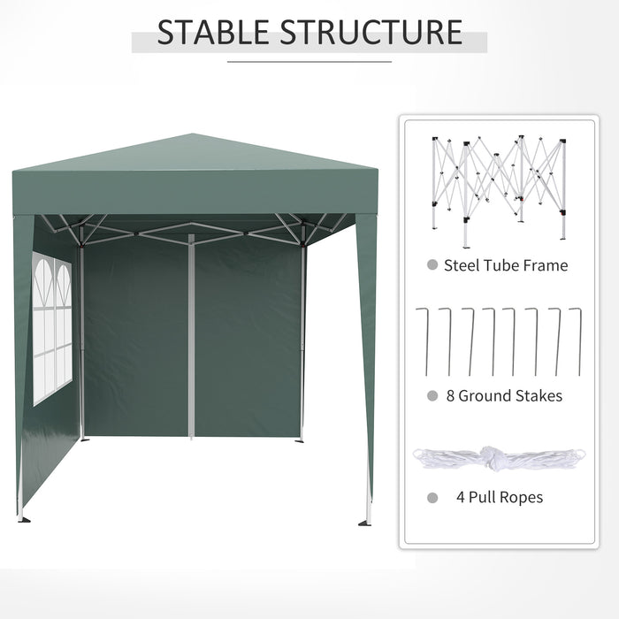 Pop Up Gazebo Canopy, size (2 x 2m)-Green