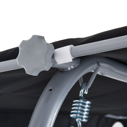 3 Seater Patio Swing Chair Garden Hammock Bench Rock Shelter Shade Metal Black