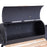 Portable Charcoal BBQ Grill, Cold-rolled Steel, Solid Wood, 104H x 124L x53W cm-Black