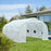 3.5 x 3 x 2m Walk-In Greenhouse Polytunnel Greenhouse Garden Hot House with Steel Frame, Roll Up Door and Windows, White