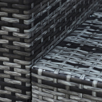 Warehouse Clearance: 3-Seater Weather Resistant Outdoor Garden Rattan Sofa - Mixed Grey (Jersey Only))