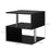 Coffee End Table S shape 2 Tier Storage Shelves Organizer Versatile Home office furniture (Black)