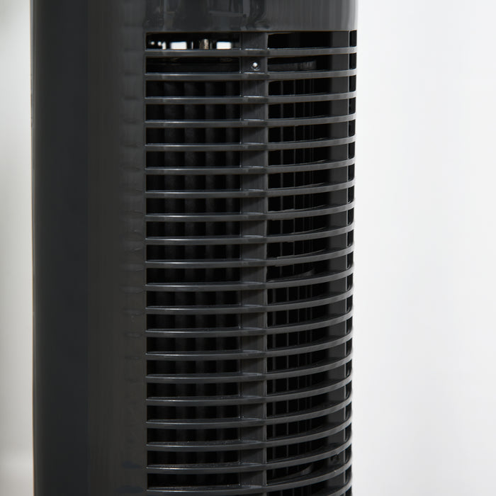 30'' Freestanding Tower Fan, 3 Speed 3 Mode, 10h Timer, 70 Degree Oscillation, LED Light, 5M Remote Controller, Dark Grey