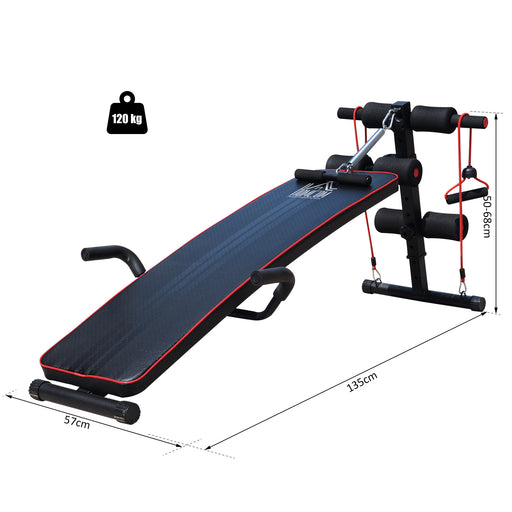 Sit Up Workout Bench, Steel-Black Red