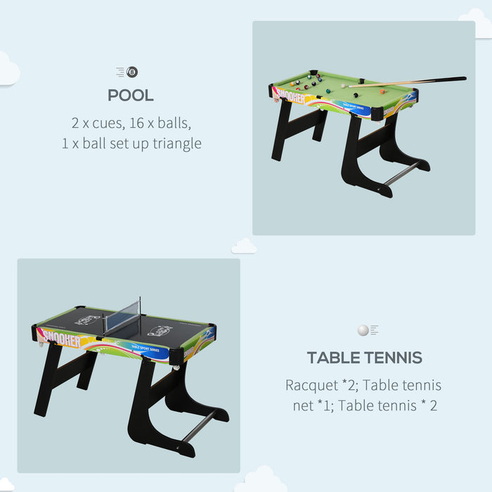 Folding Multi Gaming Table 4 in 1 Hockey, Football Table, Table Tennis, Billiards For Play Fun