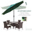 2.7m Patio Garden Umbrella Outdoor Parasol with Tilt Crank and 24 LEDs Lights (Green)