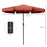 2.66m Patio Umbrella Garden Parasol Outdoor Sun Shade Table Umbrella with Ruffles, 8 Sturdy Ribs, Wine Red