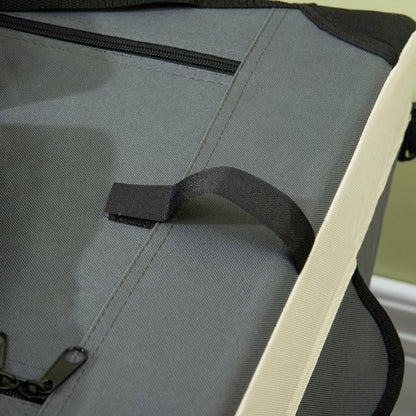 70cm Foldable Pet Carrier Bag Soft Travel Dog Crate, Portable Cat Carrier w/ Cushion, for Cats and Small Dogs - Grey