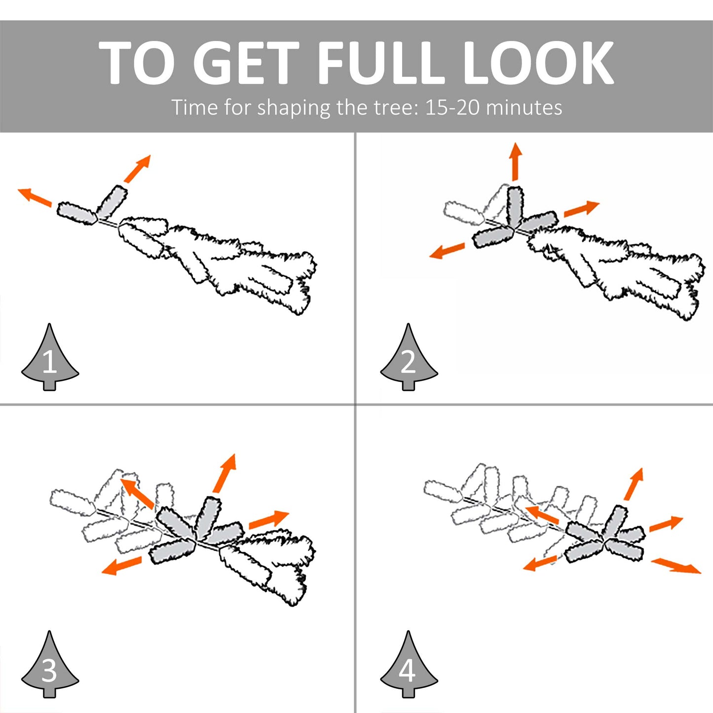 FT Indoor Christmas Tree Artificial Decoration Xmas Gift with Metal Stand Branch Tips