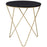 Wooden Metal Round Coffee Table Sofa End Side Bedside Table Modern Style Living Room Decor  - Black Gold Color (Φ43cm)