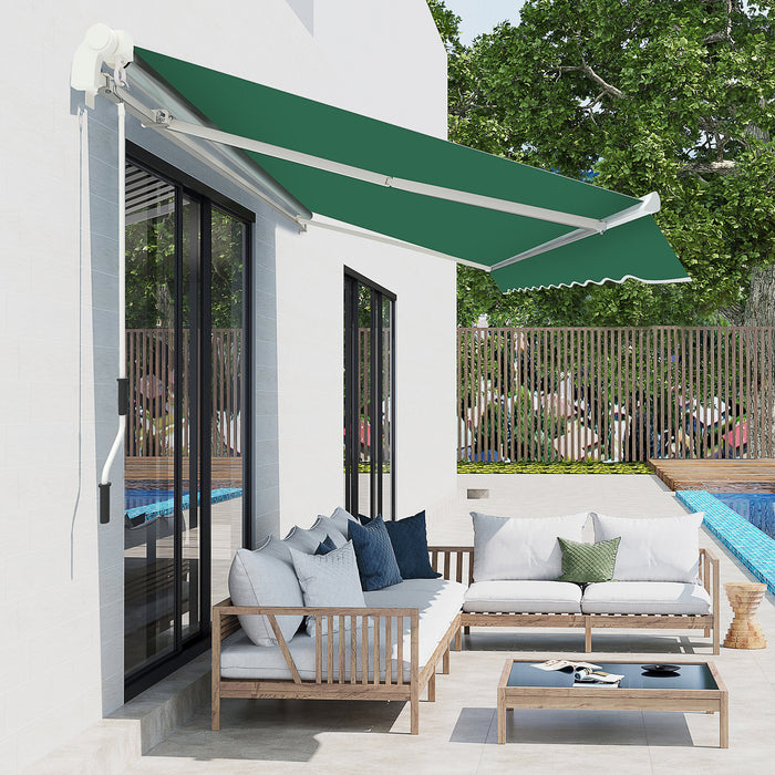 Manual Retractable Awning, size (4m x3m)-Green