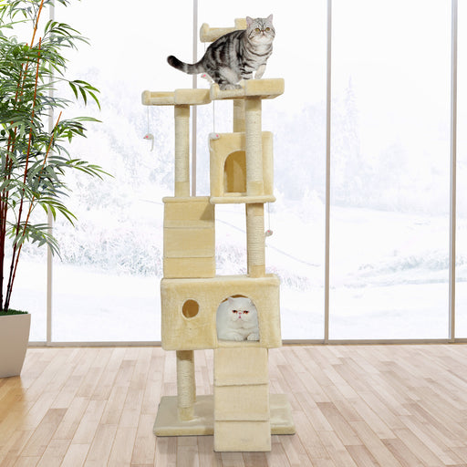 Cat Tree for Indoor Cats Play Tower Activity Center Kitten Scratch Post Climbing Tower 181 cm