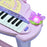 Mini Electronic Organ Piano W/Microphone and Stool-Purple/Pink