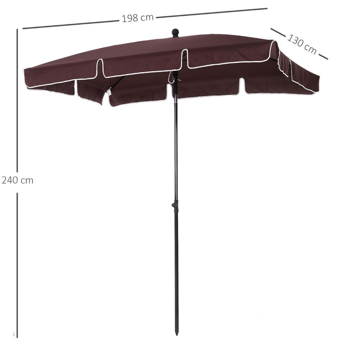 Aluminum Umbrella Parasol-Brown