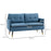 2 Seater Sofas for Living Room, Fabric Couch, Button Tufted Love Seat with Cushions, Dark Blue