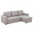 Linen-Look L-Shaped Sofa Bed with Storage In Grey