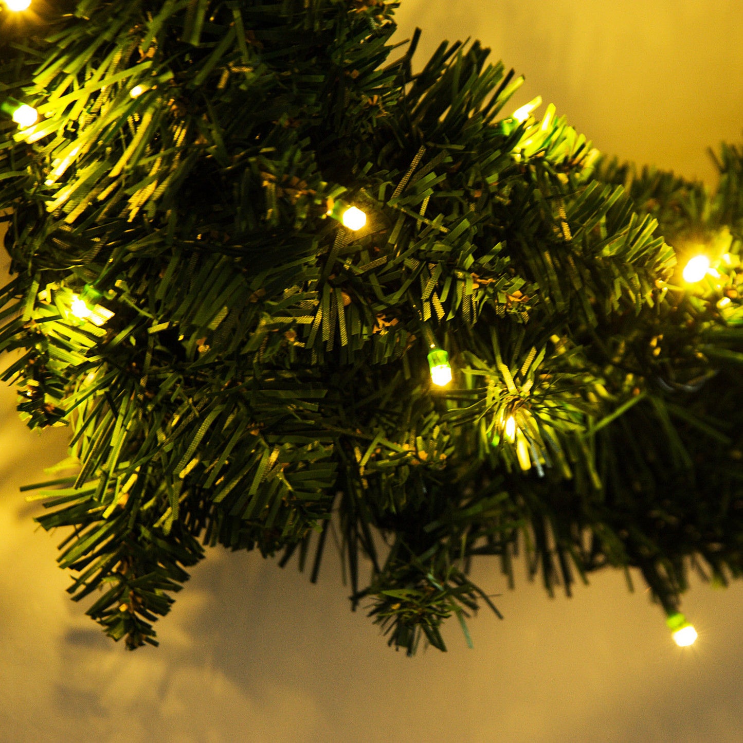 Pre-lit Christmas Wreath with 50 Warm White LED Ideal Xmas Artificial Door Decoration