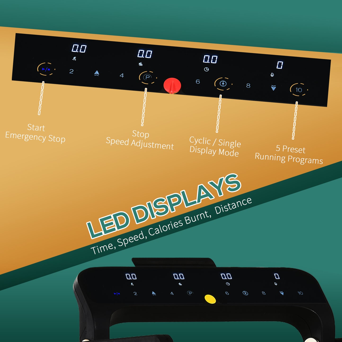 Ideal Treadmill With Handle Bars - 600W Foldable Steel Motorised Treadmill Black