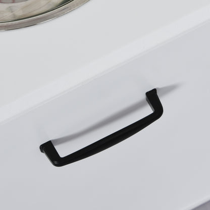 Raised Dog Bowls Pet Feeding Storage Station with 2 Stainless Steel Bowls Base for Large Dogs and Other Large Pets, White