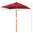 2 x 1.5m Patio Garden Parasol Sun Umbrella Sunshade Canopy Outdoor Backyard Furniture Fir Wooden Pole 6 Ribs Tilt Mechanism - Wine Red