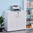 2-Tier Locking Office Storage Cabinet File Organisation w/ Feet Melamine Coating Aluminium Handles 2 Keys Stylish White