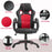 High Back Office & Gaming Chair Faux Leather Swivel Computer Desk Chair for Home Office with Wheels Armrests, Black & Red