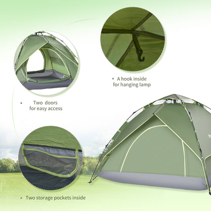 Three Man Pop Up Tent Camping Festival Hiking Family Travel Shelter Portable