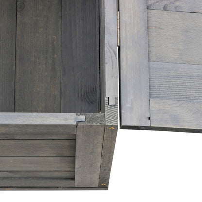 Tortoise House with Mesh Roof, Small Reptile Wooden House, Tortoise Enclosure with Removable Side Panel, for Indoor - Grey