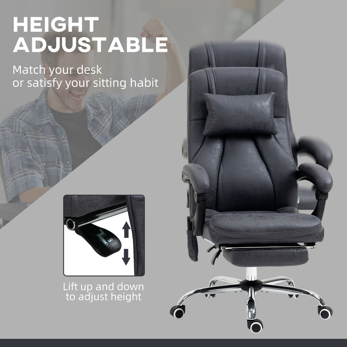 High Back Vibration Massage Office Chair with Headrest, Reclining Computer Chair with Footrest, Swivel Wheels, Remote