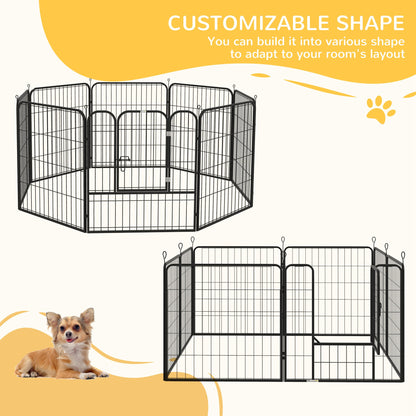 Heavy Duty Puppy Play Pen, 8 Panels Pet Exercise Pen for Indoors, Outdoors, Pet Playpen for Medium, Small Dogs, 79Hcm