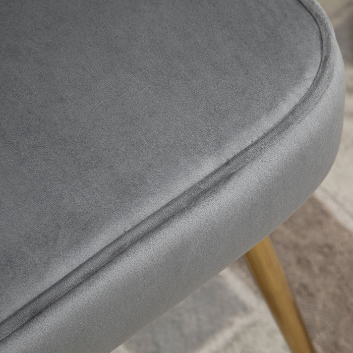 Velvet-Feel Shell Luxe Accent Chair