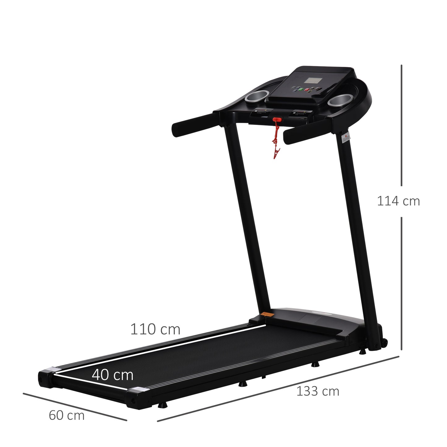 Treadmill Electric Motorised Running Machine w/ LED Display -  Ideal For Private Home & Office Workouts