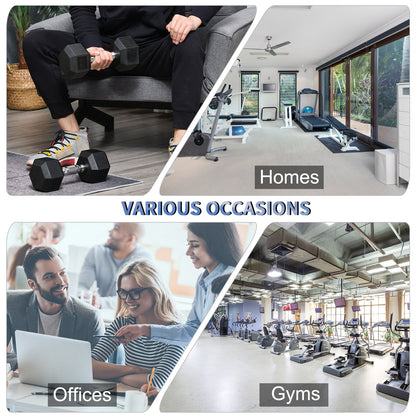 2x 10kg Hex Dumbbells Set Rubber Dumbbells Weight Lifting Equipment Fitness Home Gym