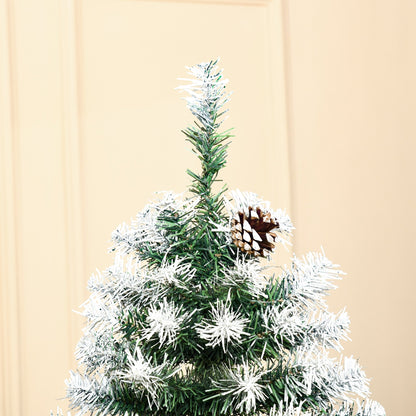 6ft Snow-Flecked Artificial Christmas Tree with Pinecones & 800 Tips