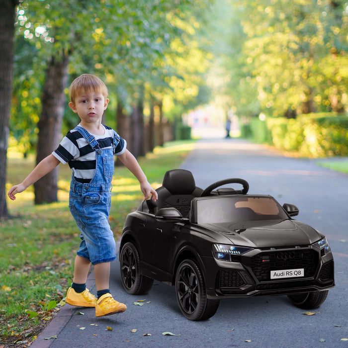 Audi RS Q8 Licensed 6V Ride On Car with Parental Remote Control, Battery-powered Kids Electric Toy, Music Lights, Black