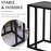 C Shape Side Table Marble-Effect Top w/ Metal Frame Space-Saving Home Furniture Bedroom Living Room Office Corner Desk Black White