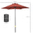 2m Patio Parasols Umbrellas, Outdoor Sun Shade with 6 Sturdy Ribs for Balcony, Bench, Garden, Wine Red