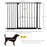 Dog Gate Pet Safety Gate Stair Barrier Pressure Fit Adjustable 76-82/86-97/101-107 cm, Black