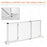 Adjustable Wooden Pet Gate Freestanding Dog Barrier Fence Doorway 3 Panels Safety Gate w/ Lockable Door White 71H x 113-166W cm