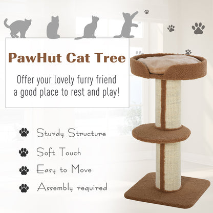 91cm Cat Tree for Indoor Cats Kitten Activity Center Play Tower Perches Sisal Scratching Post Lamb Cashmere Brown