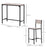 3 Pcs Table Stool Set Industrial Design w/ Metal Frame Oak Tone MDF Panels Minimal Compact Beautiful