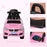 Ride on Sliding Car Baby Toddler Foot to Floor Slider Stroller w/ Horn Music Working Lights Hidden Storage Big Steering Wheel Pink