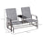 Metal Double Swing Chair Glider Rocking Chair Seat Outdoor Seater Garden Furniture Patio Porch With Table