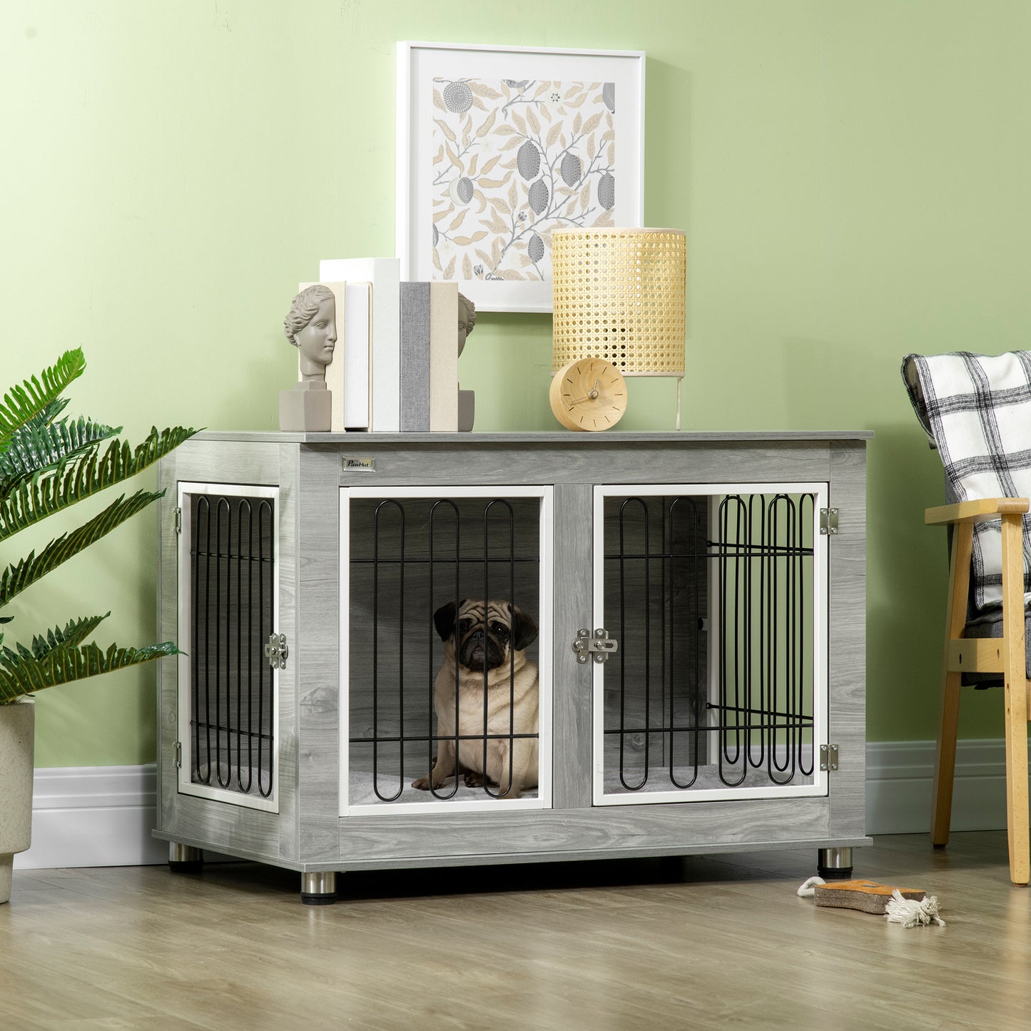 PawHut Dog Crate Furniture, Side End Table, Indoor Dog Kennel with
