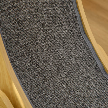 Cat Treadmill, Wooden Cat Exercise Wheel with Carpeted Runway, Cat Running Wheel with Brake, for Exercise - Natural Wood Finish