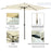 3 x 2M Sun Parasols Umbrellas Garden Patio Tilt Sun Shade Outdoor Canopy Crank Aluminium, Beige