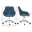 Home Office Chair Velvet Ergonomic Computer Chair Comfy Desk Chair with Adjustable Height, Arm and Back Support, Blue